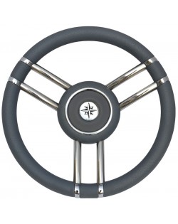 Volante Apollo inox e poliuretano Ø 35 cm - GRIGIO